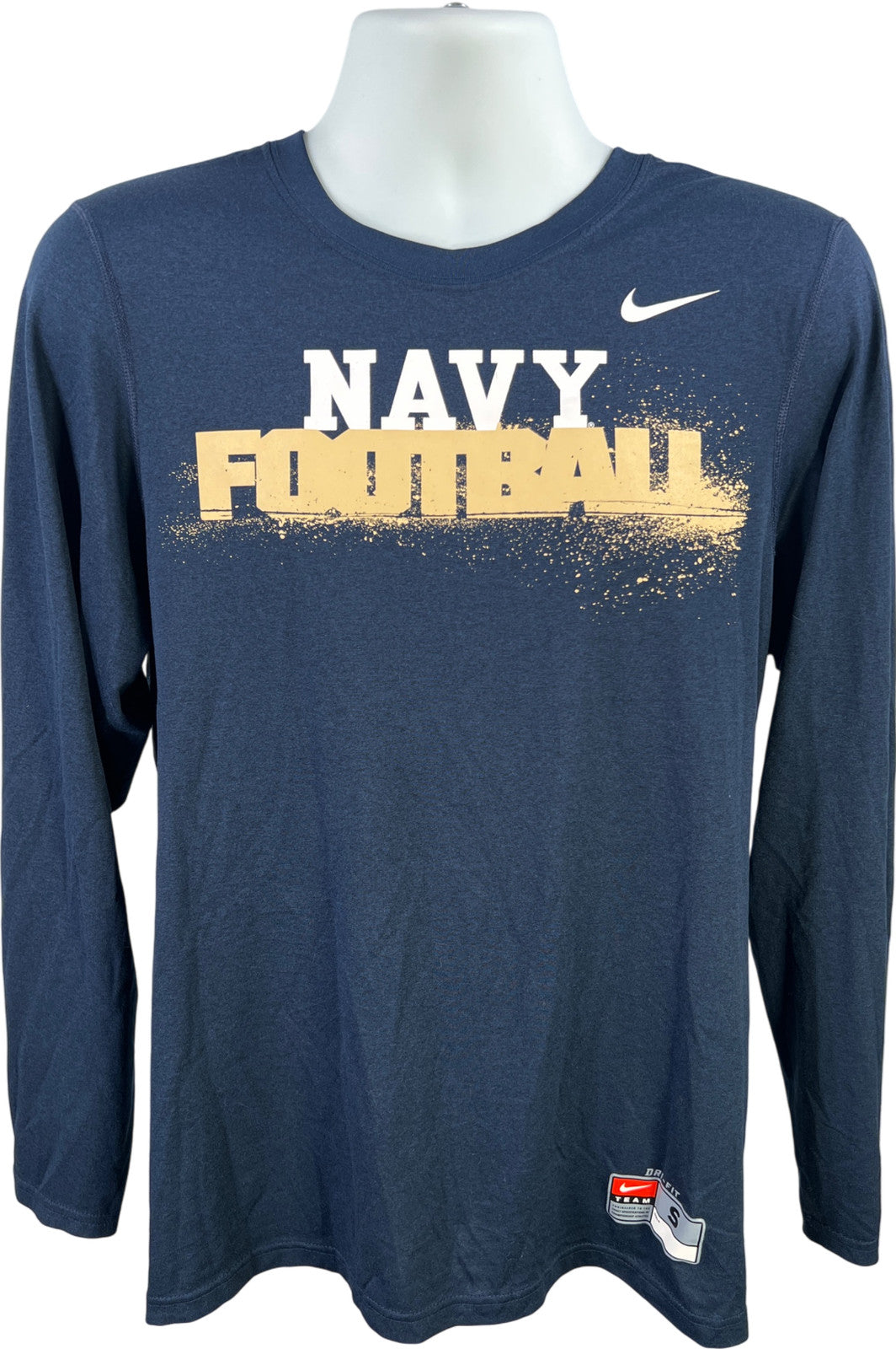 Nike Men’s Blue Dri-Fit Long Sleeve Navy Football Athletic Shirt - S