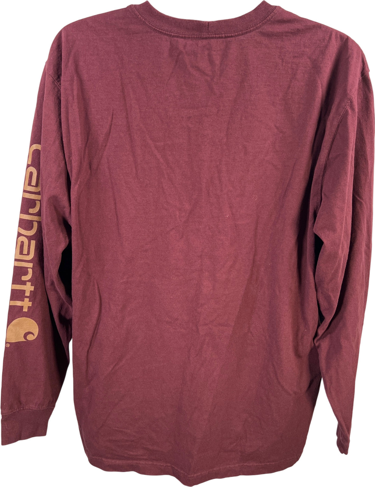 Carhartt Men’s Burgundy Loose Fit Long Sleeve T-Shirt - XL