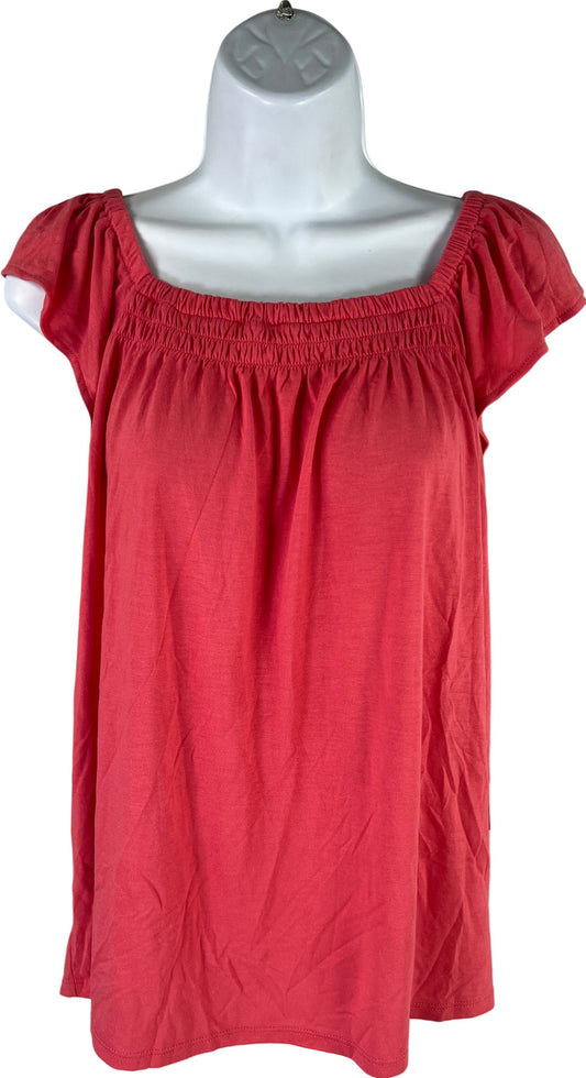 NEW ANA Women’s Coral Pink Ruffle Strap Sleeveless Tank Top - L