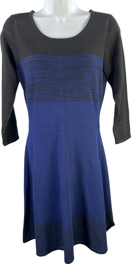 Neiman Marcus Women’s Black/Black A-Line Long Sleeve Sweater Dress - XS