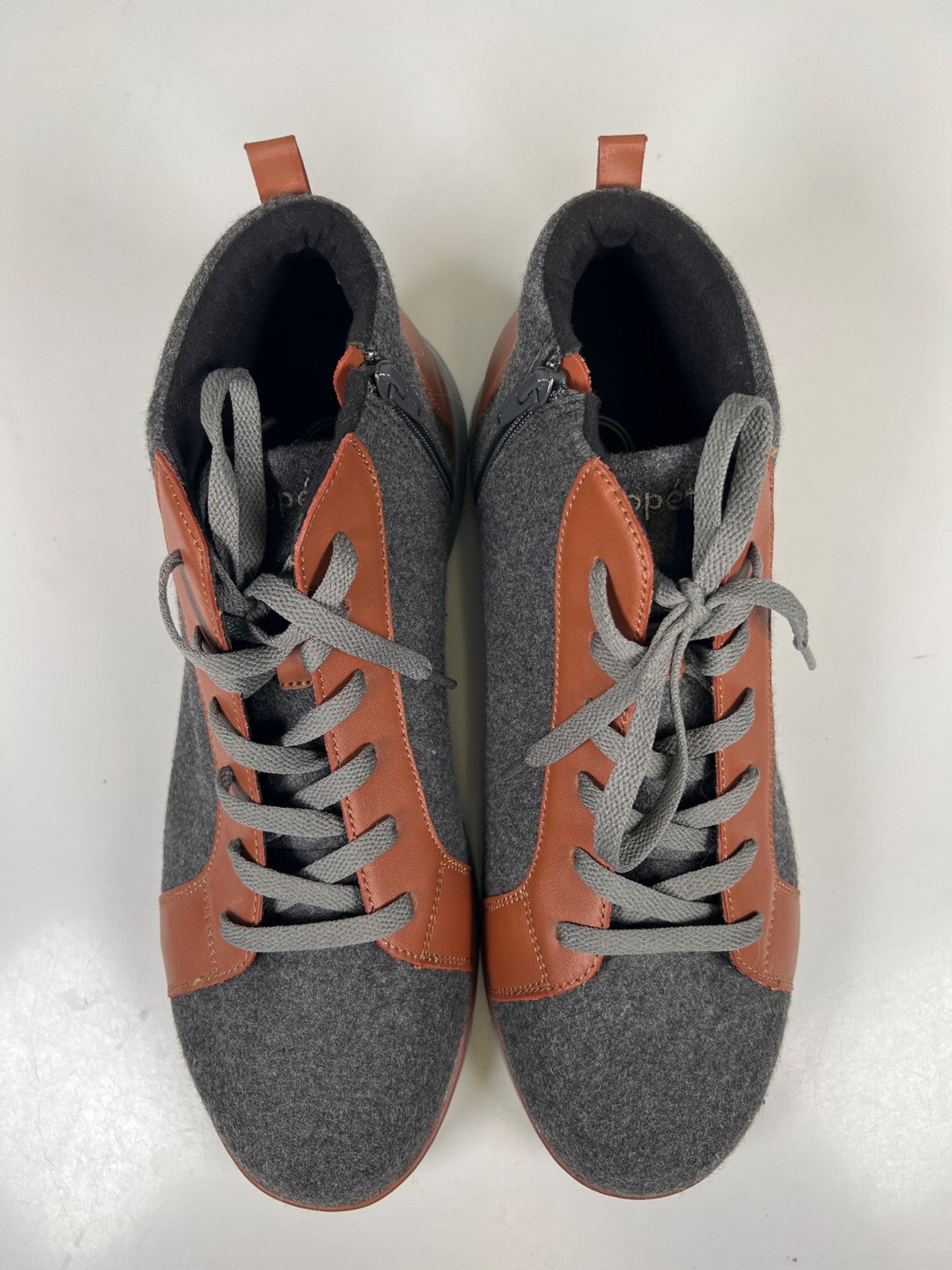 Propet Women’s Gray/Brown Travel Fit Side Zip Booties - 12 X(2E)