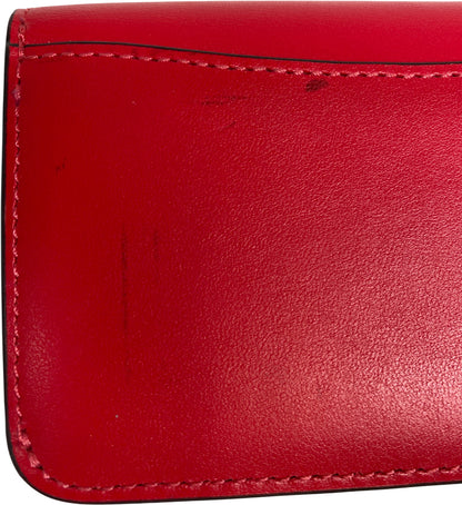 Coach Women’s Red Leather Essential Slim Card Case Wallet