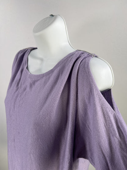 Chicos Women’s Purple 3/4 Slit Sleeve Thin Knit Shirt - 2/US L