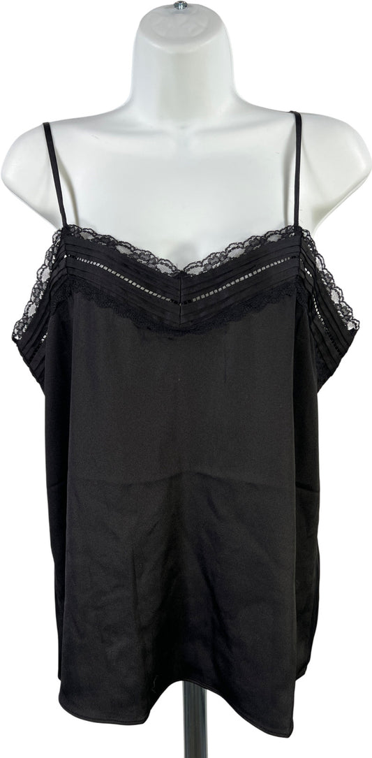 White House Black Market Women’s Black Lace Trim Cami Tank Top - M