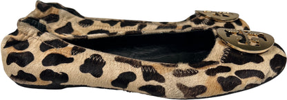 Tory Burch Women’s Brown Leopard Reva Print Ballet Flats - 37/US 6.5