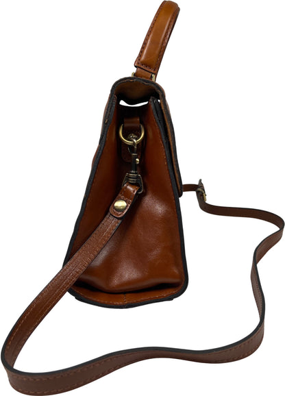 Patricia Nash Women’s Cognac Brown Leather Chauny Satchel Purse