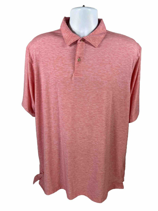 Peter Millar Men's Pink Short Sleeve Stretch Soft Polo Shirt - XL