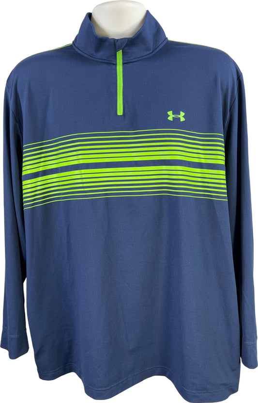 Under Armour Men’s Blue/Green Loose Fit ColdGear Pullover Sweatshirt - XL