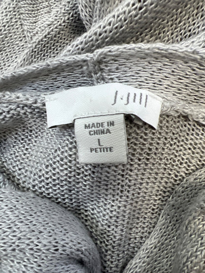 J.Jill Women’s Gray Thin Open Knit Long Cardigan Sweater - L Petite