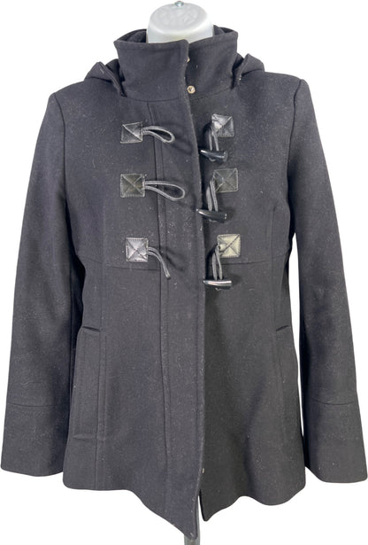 Michael Kors Women’s Black Wool Blend Full Zip Duffle Coat - 2