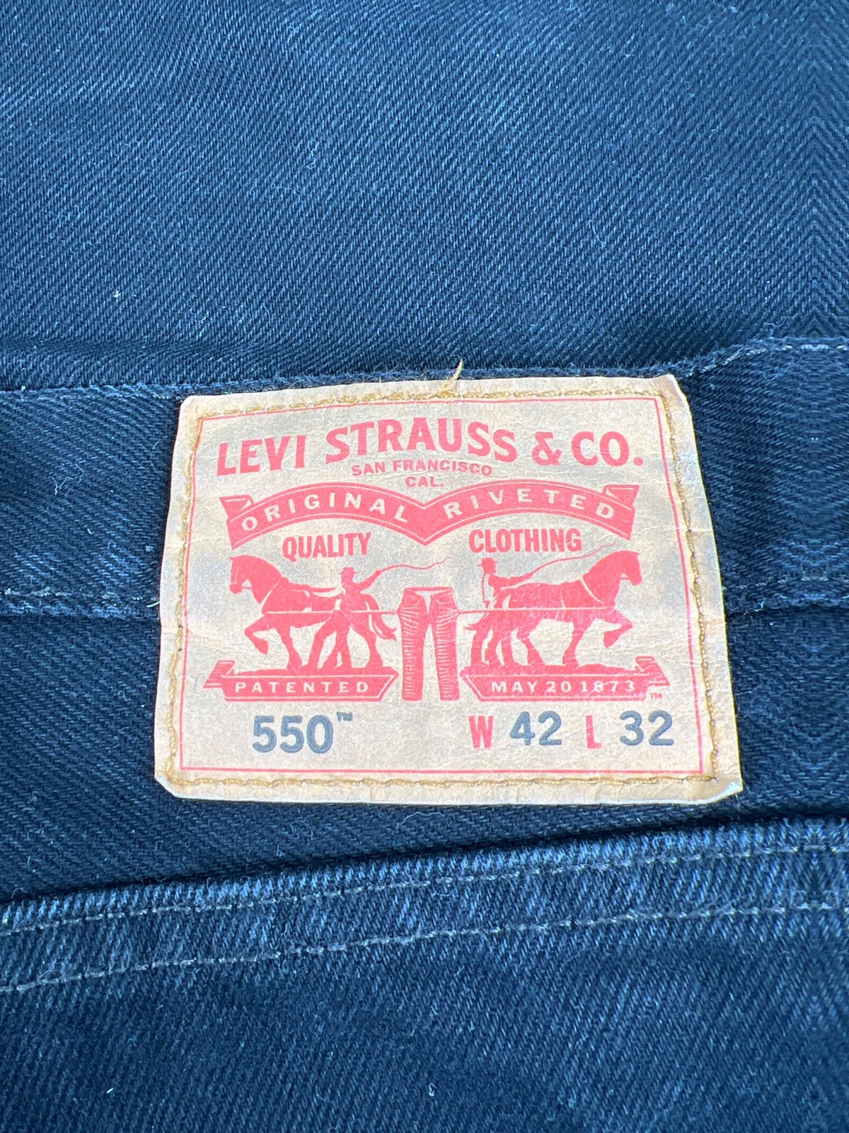 Levi’s Men’s Black 550 Relaxed Fit Denim Jeans - 42x32