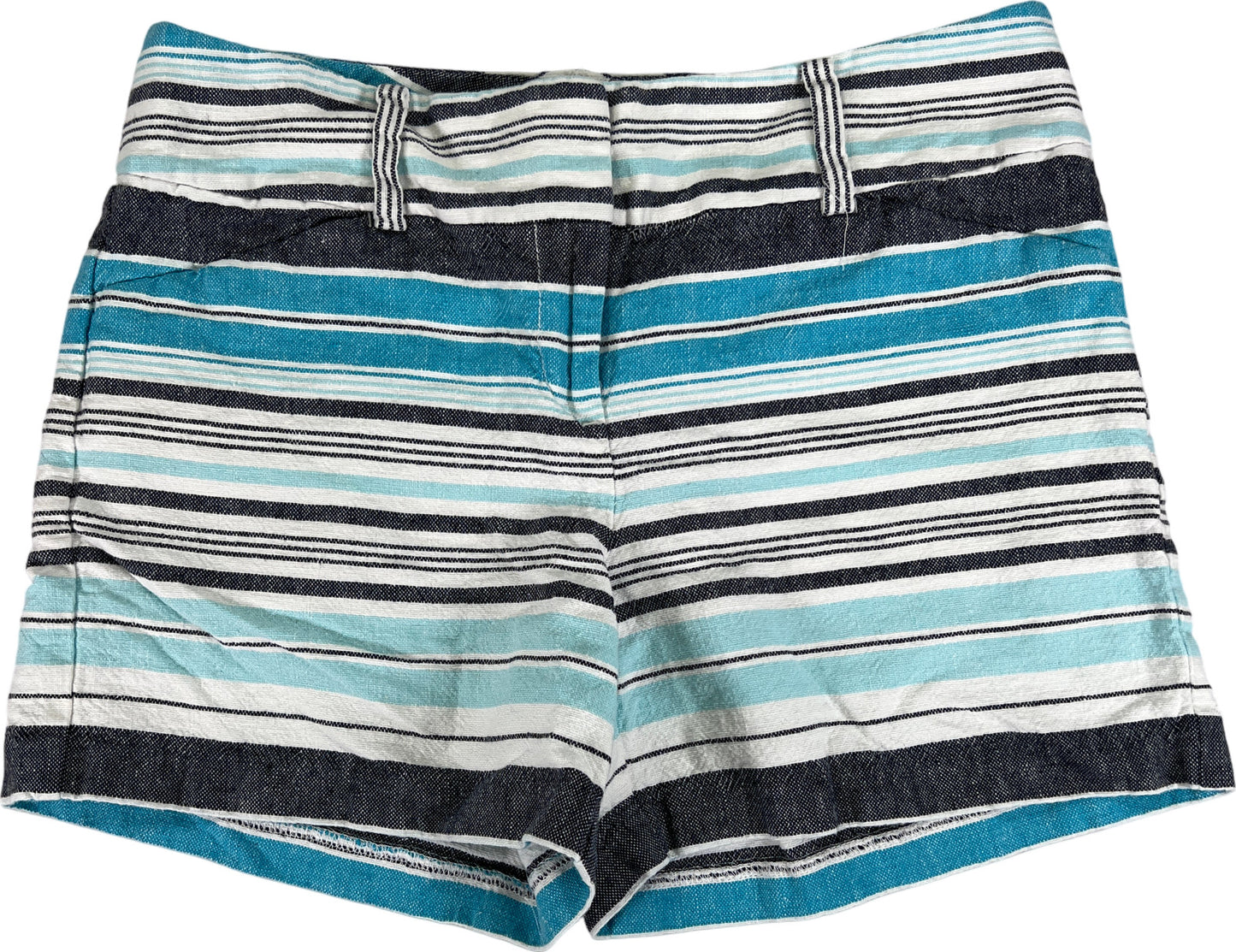 Ann Taylor Women’s Blue Striped Signature Linen Shorts - 2