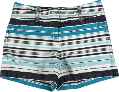 Ann Taylor Women’s Blue Striped Signature Linen Shorts - 2