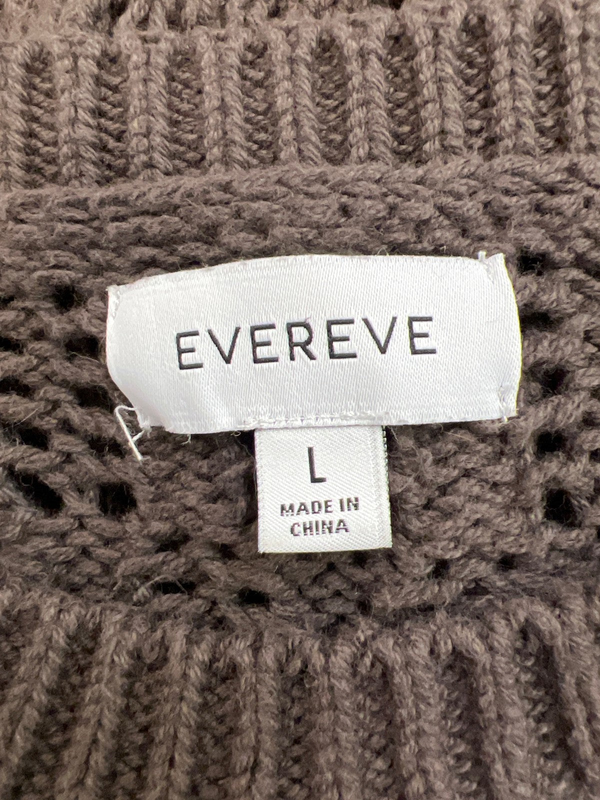 Evereve Women’s Brown Open Knit Short Cap Sleeve Sweater - L