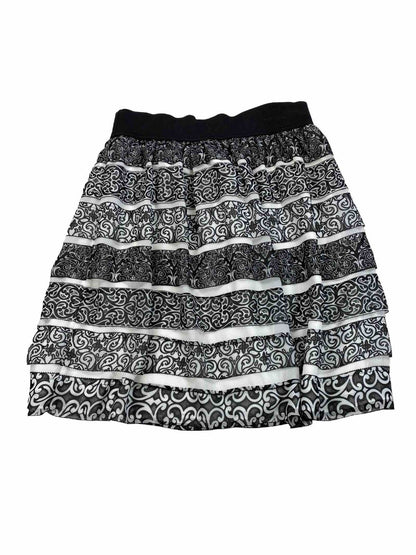 White House Black Market Women's Black Tiered Skirt - XXS