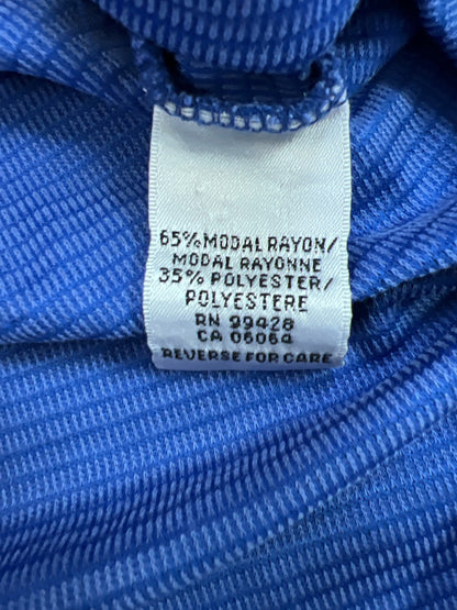 Bugatchi Men’s Blue Short Sleeve Textured Short Sleeve Polo - XL