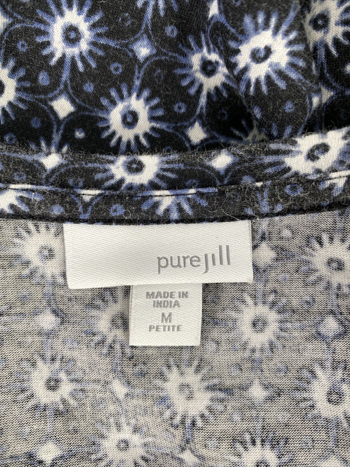 J. Jill Pure Women's Dark Blue Star Pattern T-Shirt - Petite M