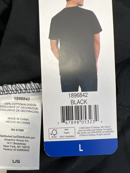 John Deere Men’s Black Short Sleeve Basic T-Shirt - L