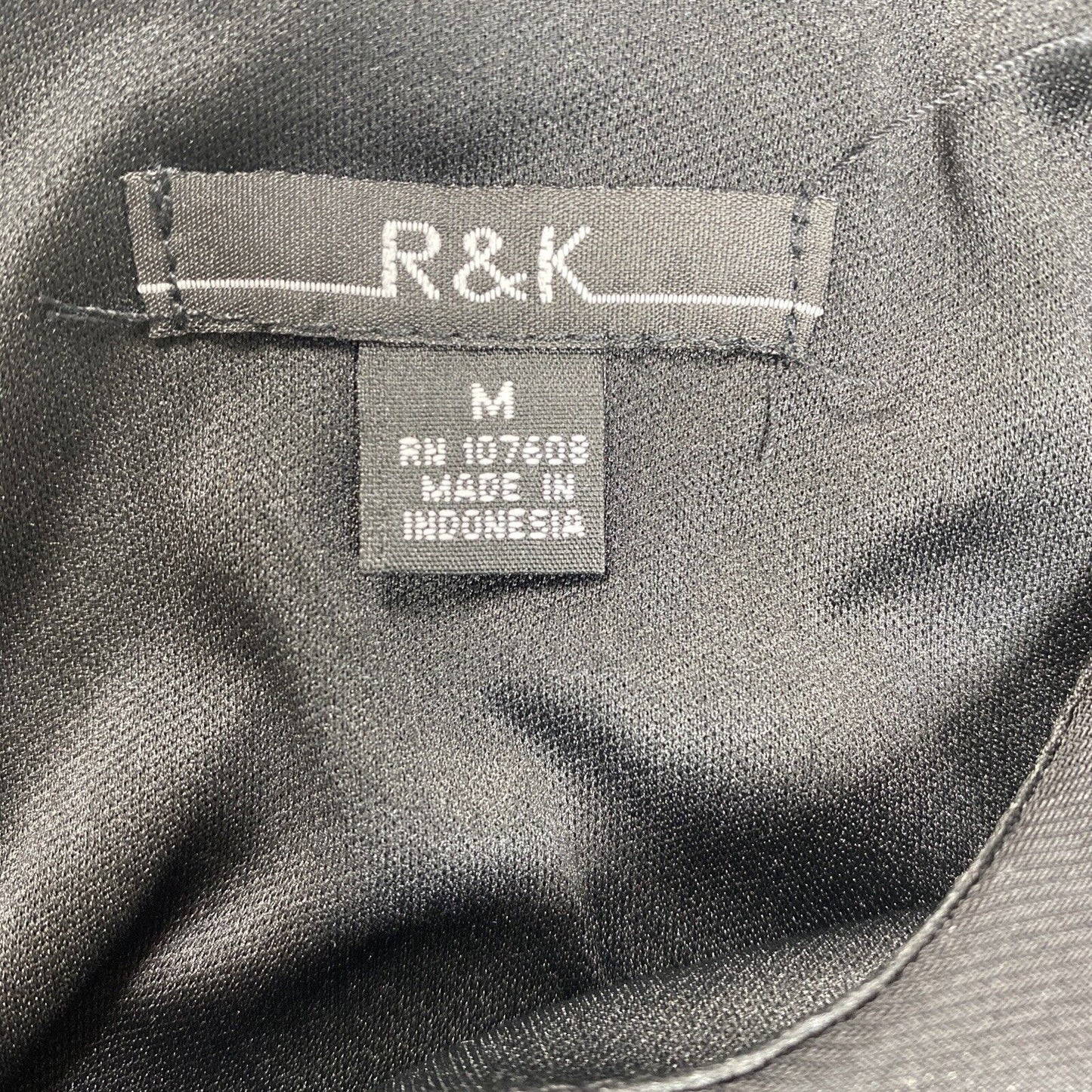 NEW R&K Women's Black/Purple Cap Sleeve Shift Dress Sz M