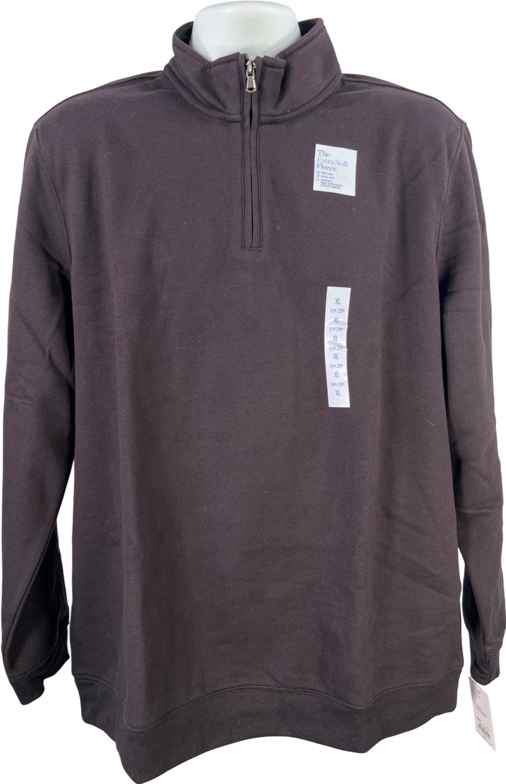 Croft and Barrow Men’s Black Extra Soft 1/4 Zip Pullover Sweater - XL