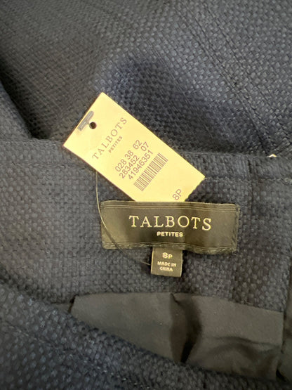 Talbots Women’s Blue Zip Up Knee Length A-Line Skirt - 8 Petite