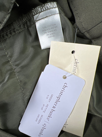 Christopher and Banks Women’s Green Shaped Fit Mid Rise Trouser Pants - 4