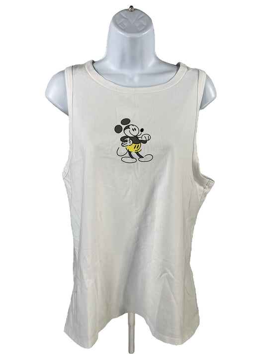 NEW Disney Parks Women's White Mickey Mouse Graphic Sleeveless Tank Top-L