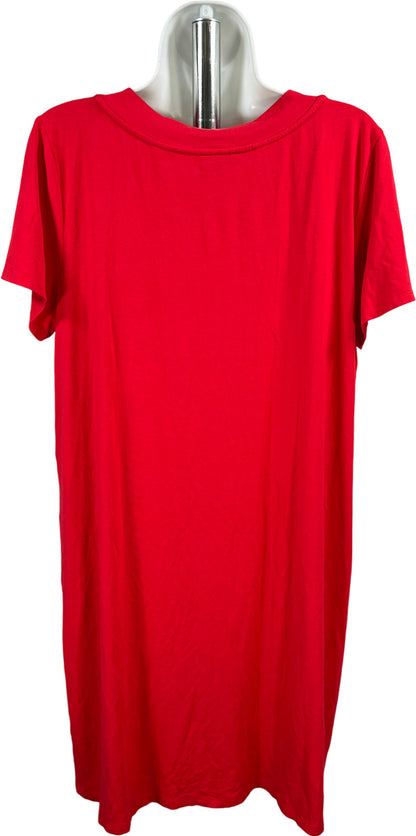 J.Jill Wearever Collection Women’s Red Short Sleeve T-Shirt Dress - L Petite
