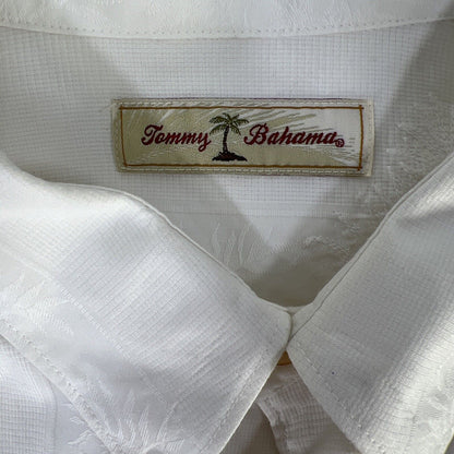 Tommy Bahama Men's White Cotton Hawaiian Button Down Shirt - XL