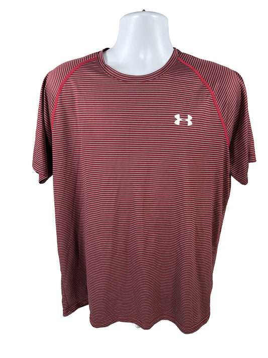 Under Armour Men's Red Striped HeatGear Athletic Shirt - L