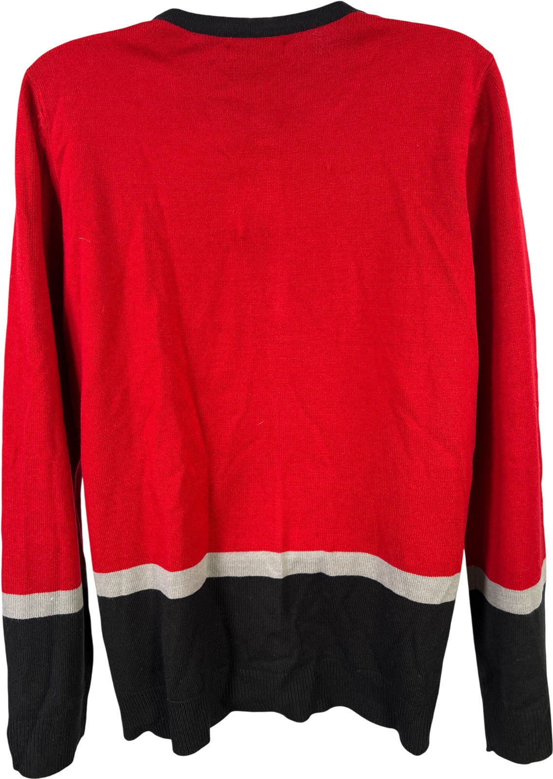 Croft and Barrow Women’s Red/Black Long Sleeve Button Up Cardigan Sweater - XL