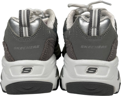 Skechers Women’s Gray D’Lites Air Cooled Memory Foam Lace Up Sneakers - 6.5