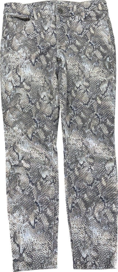 White House Black Market Women’s Gray Snake Print Skinny Stretch Jeans - 6
