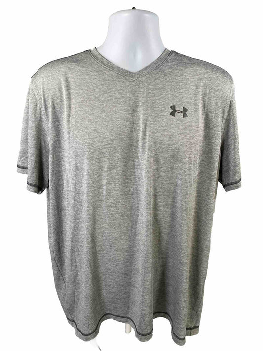Under Armour Men's Gray V-Neck Athletic Short Sleeve Shirt - XL