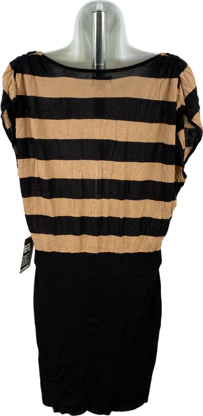 Express Women’s Brown/Black Striped Sleeveless Thin Knit Sweater Dress - M