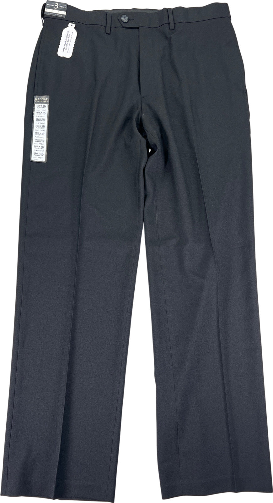 Haggar Men’s Black Classic Fit Straight Leg Dress Pants - 36x32