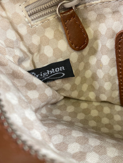 Brighton Women’s Brown Brooklyn Straw Multipocket Organizer Crossbody Purse