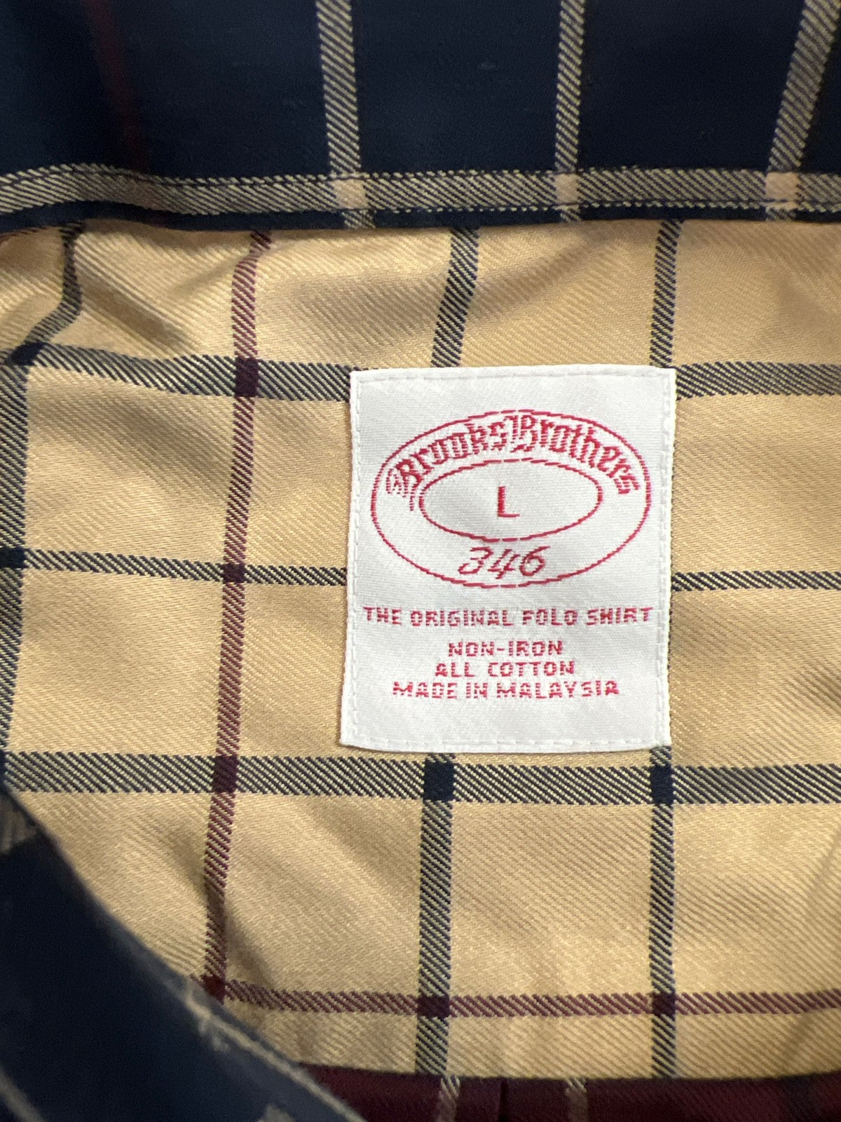 Brooks Brothers 346 Men’s Multicolor Plaid Long Sleeve Button Up Shirt - L