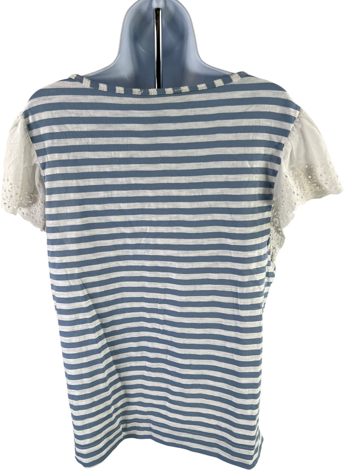 Jane & Delancey Women’s Blue Striped Cap Sleeve Shirt - L