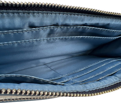 Coach Blue/White Coated Canvas Bleecker Painted Dot Zippy Wristlet Wallet