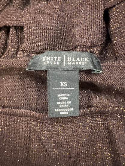 White House Black Market Women’s Brown Metallic Short Sleeve Sweater - XS