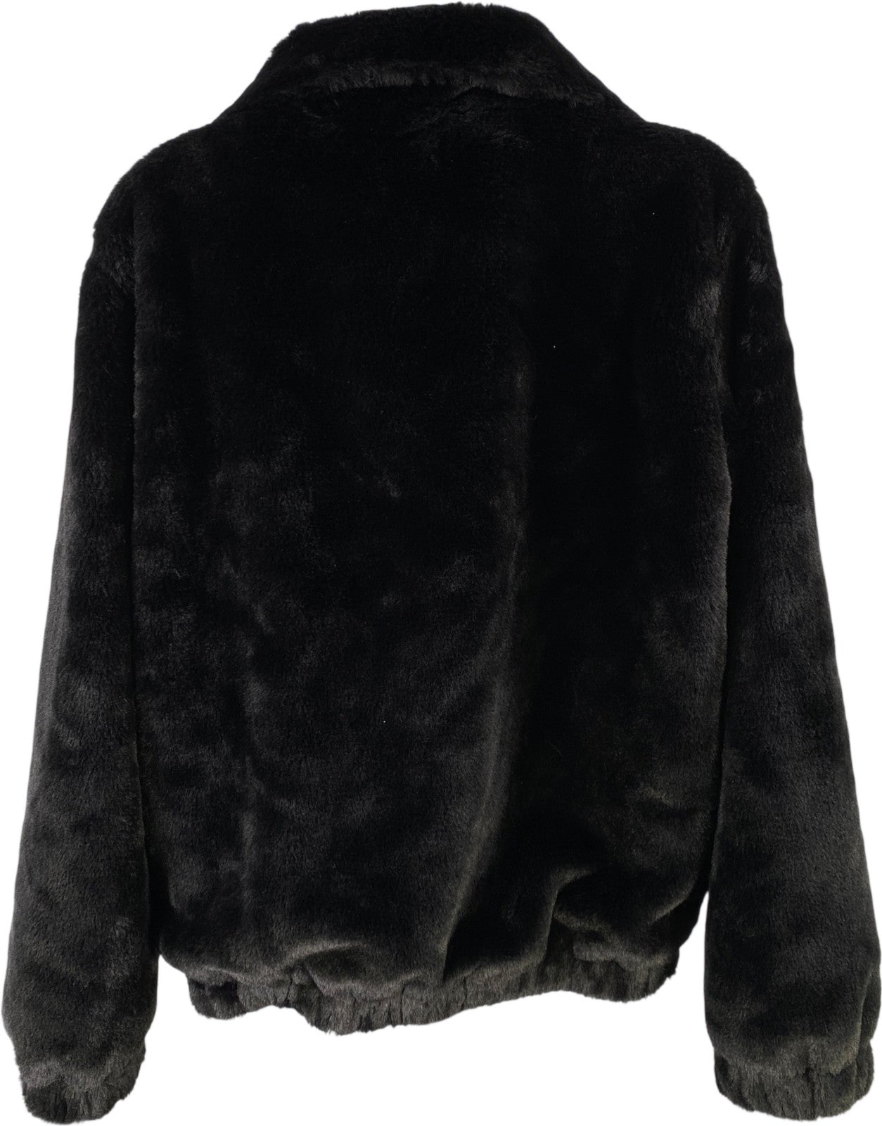 M Magaschoni Women’s Black Faux Fur Full Zip. Fashion Jacket - M