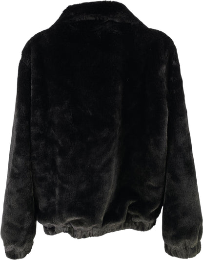 M Magaschoni Women’s Black Faux Fur Full Zip. Fashion Jacket - M