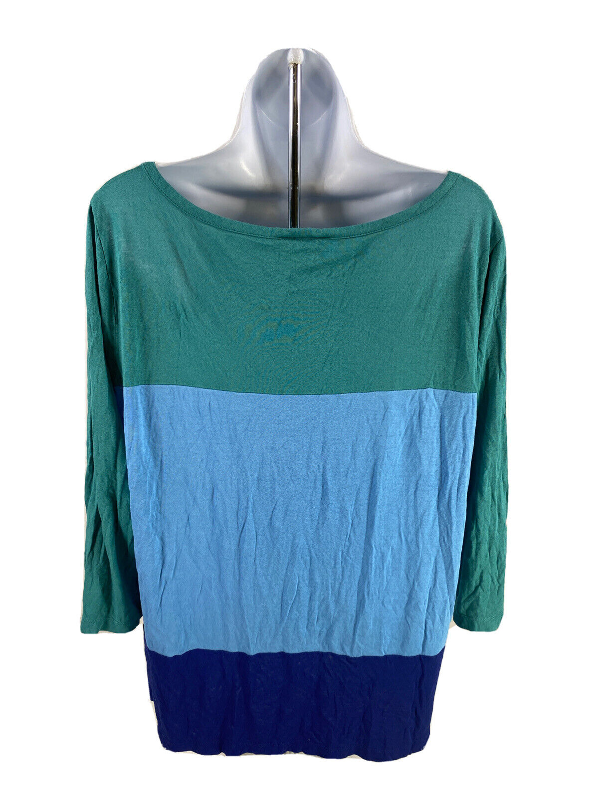 LOFT Women's Blue 3/4 Sleeve T-Shirt - XL