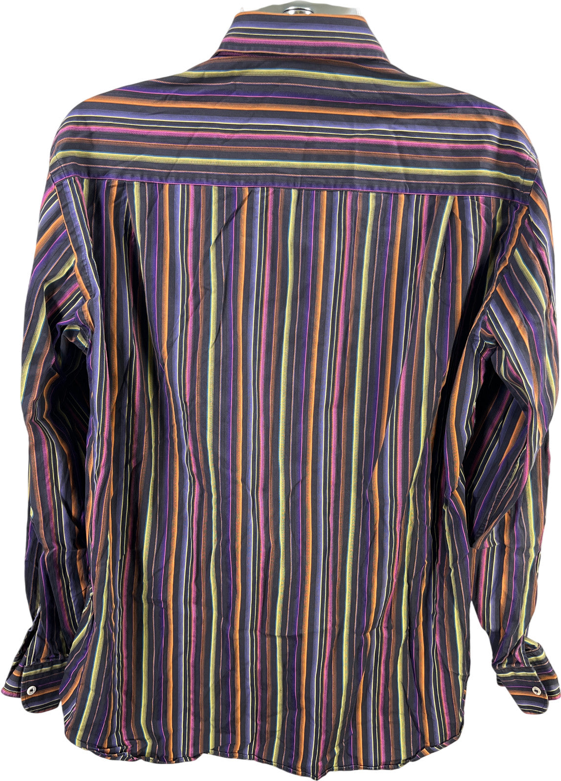 Paul and Shark Men’s Multi-Color/Black Striped Long Sleeve Button Up Shirt - XL