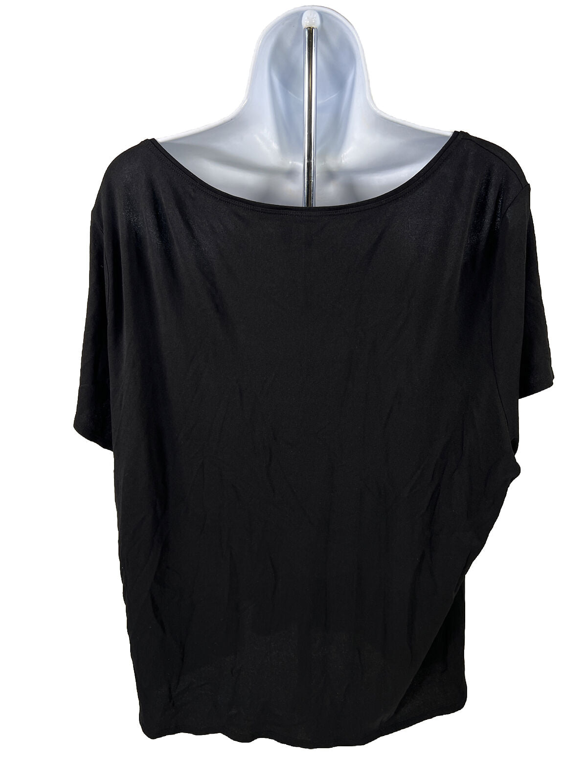 Eileen Fisher Women's Black Short Sleeve Silk T-Shirt - Plus 2X