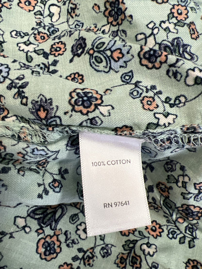 J.Jill Women’s Blue Floral 3/4 Sleeve Button Up Blouse - XS