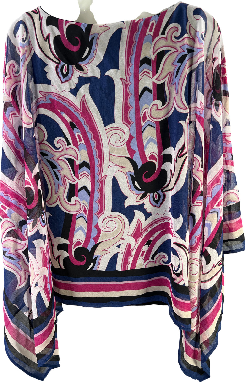 Chico’s Women’s Pink/Blue Paisley Chiffon Layered Top Blouse - 0/US S