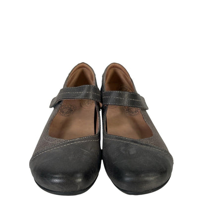 Taos Women's Gray Mambo Leather Mary Jane Comfort Shoes - 7