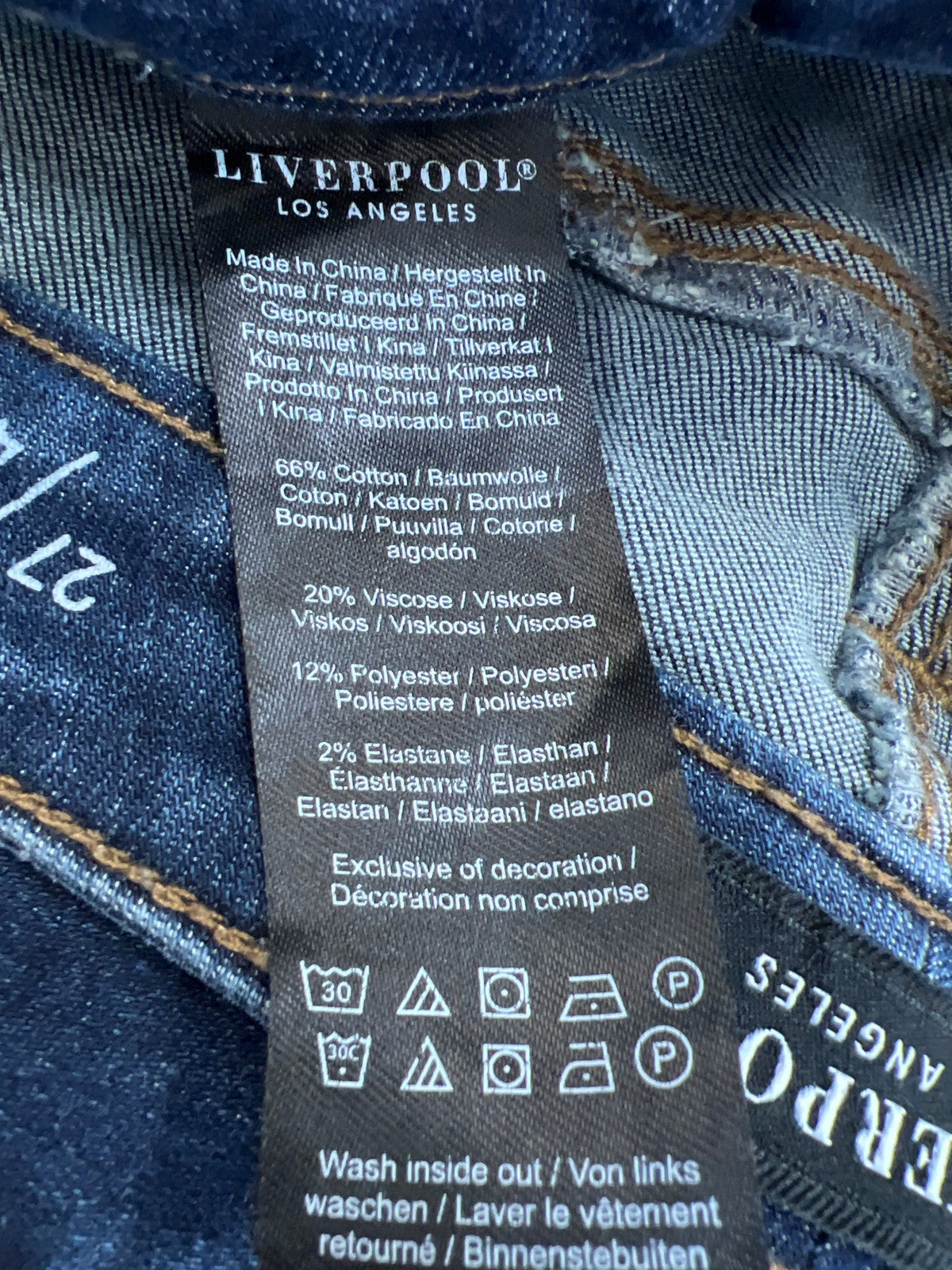 Liverpool Women’s Dark Wash Distressed Ankle Skinny Denim Jeans - 27/4